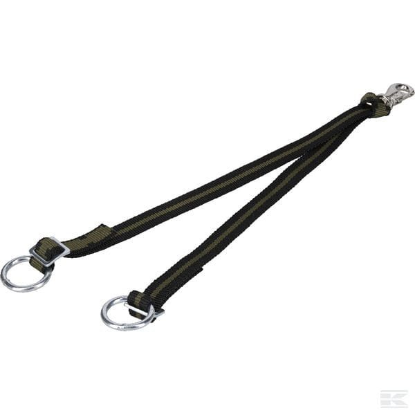 Pas uwiązowy podwójny z karabińczykiem, 60cm