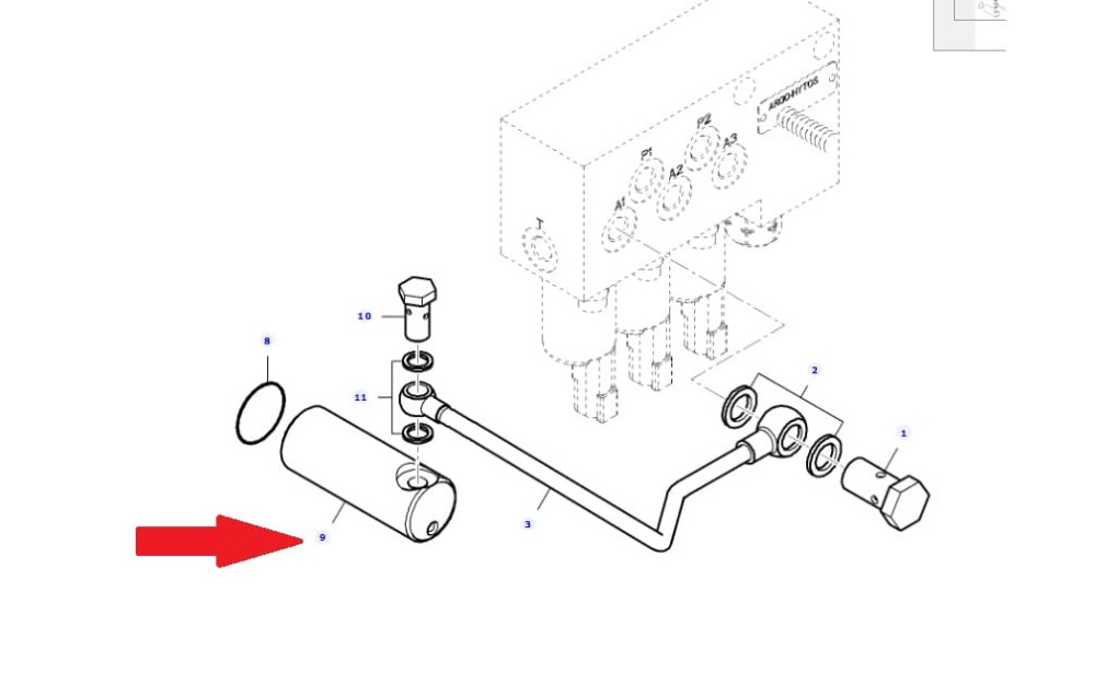 Cylinder układu hydraulicznego VA204849