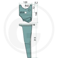 GRANIT ENDURANCE CARBIDE Ząb brony aktywnej 11936638 - 11936638 - Sklep rolniczy PoltechParts