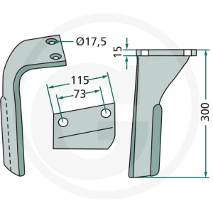 GRANIT Ząb brony aktywnej 180RH-IND-87L