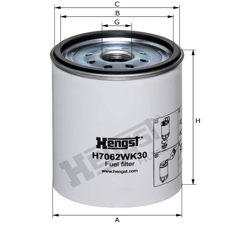 Hengst Filtr paliwa H7062WK30 866H7062WK30 | poltechparts.pl
