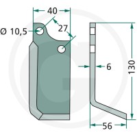 GRANIT Nóż kątowy 180BCS-06L - 180BCS-06L - Sklep rolniczy PoltechParts