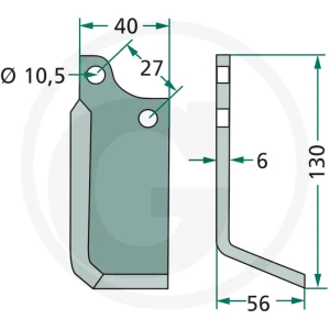 GRANIT Nóż kątowy 180BCS-06L