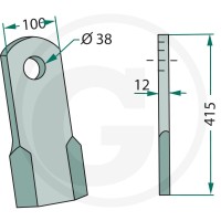 GRANIT Nóż do kosiarki 415mm 11646239 - 11646239 - Sklep rolniczy PoltechParts