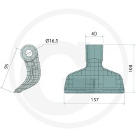 GRANIT Bijak mulczera 11984586 - 11984586 - Sklep rolniczy PoltechParts