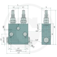 Oleodinamica Marchesini Podwójny ogranicznik ciśnienia VAU-AC 1/ 85002355 - Sklep PoltechParts