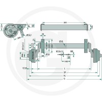 AL-KO Oś z odbojnikami gumowymi 89346.32.368.406 - 89346.32.368.406 - Sklep rolniczy PoltechParts