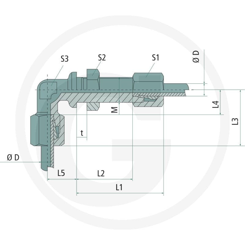 GRANIT Złącze grodziowe kolankowe 30615ZS2053 - Sklep PoltechParts