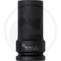 GRANIT BLACK EDITION 3/4" nasadka udarowa sześciokątna, długa, 24mm 7301040 - 7301040 - Sklep rolniczy PoltechParts