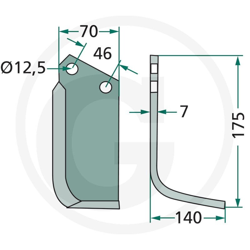 Agromec Nóż kątowy 69712002200 - 69712002200 - Sklep rolniczy PoltechParts