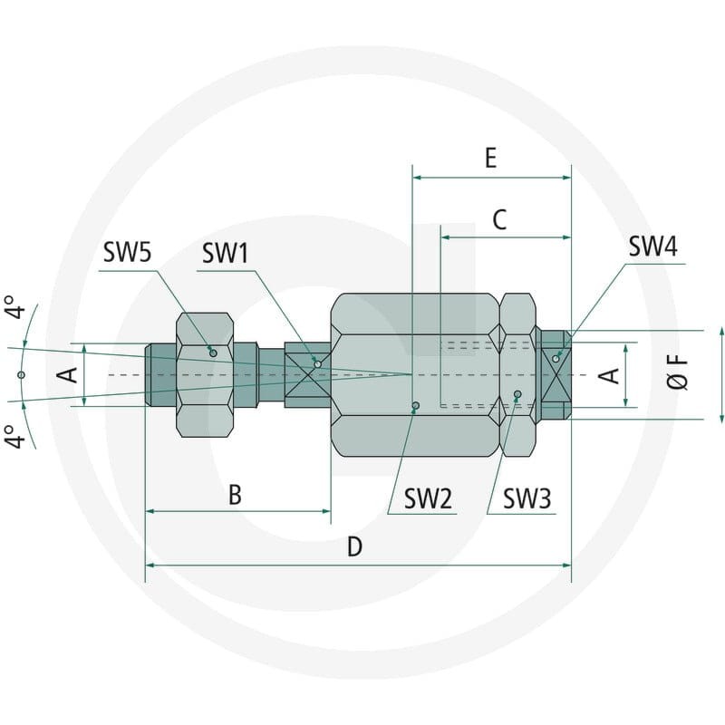 GRANIT ZHO-BEF-AK-M12x1,25 Złącze wyrównujące 606KY1131 - Sklep PoltechParts