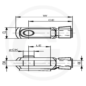 GRANIT ZTI-GKI-E-M12x1,25-Stz Głowica widełkowa <br> CETOP RP102P 60631601031