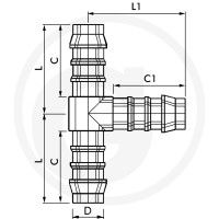 GRANIT E-TV-19-PA Przyłącze - trójnik 60610443226 - 60610443226 - Sklep rolniczy PoltechParts