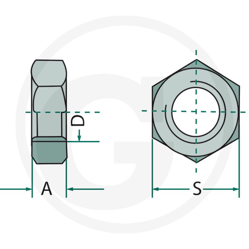 GRANIT Nakrętka sześciokątna M16x2 DIN 934 487934038 - 487934038 - Sklep rolniczy PoltechParts