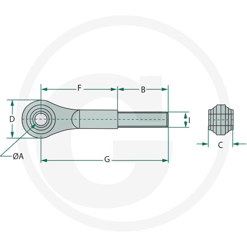 GRANIT Trzpień gwintowany z główką 20012008 - 20012008 - Sklep rolniczy PoltechParts
