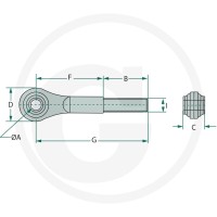 GRANIT Trzpień gwintowany z główką 20012008 - 20012008 - Sklep rolniczy PoltechParts