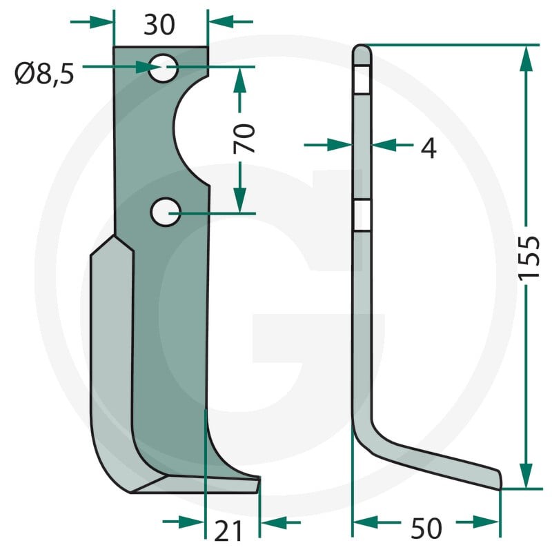 GRANIT Nóż kątowy 180AGR-02L - 180AGR-02L - Sklep rolniczy PoltechParts
