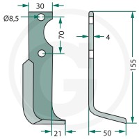 GRANIT Nóż kątowy 180AGR-02L - 180AGR-02L - Sklep rolniczy PoltechParts