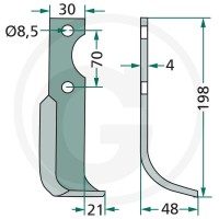 GRANIT Nóż wygięty 180AGR-19R - 180AGR-19R - Sklep rolniczy PoltechParts