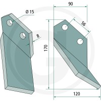 GRANIT Nóż rotacyjny 180COM-12L - 180COM-12L - Sklep rolniczy PoltechParts