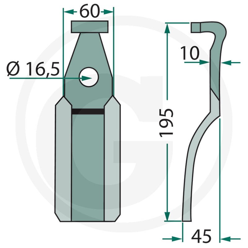 GRANIT Nóż wirnika 180PEG-06 - 180PEG-06 - Sklep rolniczy PoltechParts