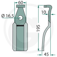 GRANIT Nóż wirnika 180PEG-06 - 180PEG-06 - Sklep rolniczy PoltechParts