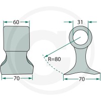 GRANIT Bijak młotkowy 18063-SEP-55 - 18063-SEP-55 - Sklep rolniczy PoltechParts