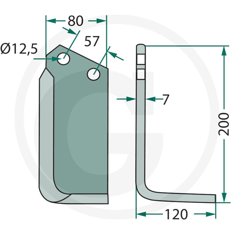 GRANIT Noże kątowe 180BRE-09R - 180BRE-09R - Sklep rolniczy PoltechParts