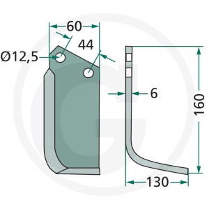 GRANIT Nóż kątowy 180CRR-03L
