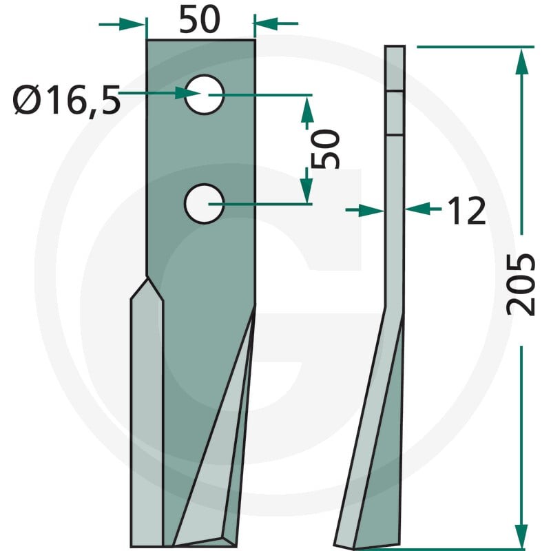 GRANIT Nóż wirnika 180KUH-01L - 180KUH-01L - Sklep rolniczy PoltechParts