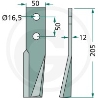 GRANIT Nóż wirnika 180KUH-01L - 180KUH-01L - Sklep rolniczy PoltechParts