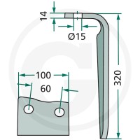 GRANIT Ząb brony aktywnej 180RH-68-BR - 180RH-68-BR - Sklep rolniczy PoltechParts