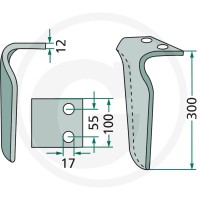 GRANIT Ząb brony aktywnej 180RH-FRN-01L - 180RH-FRN-01L - Sklep rolniczy PoltechParts