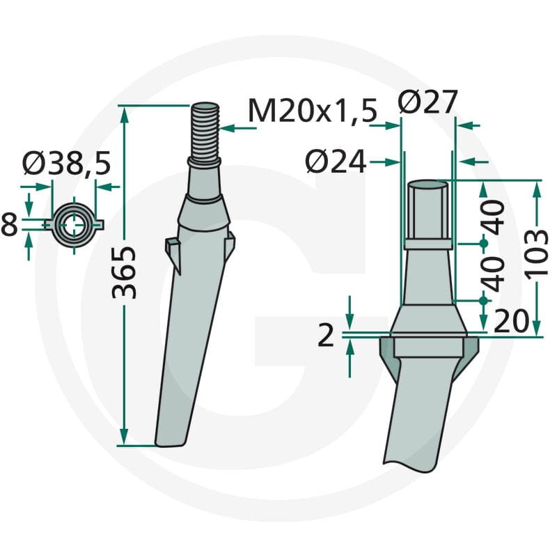 GRANIT Ząb brony aktywnej 180RH2A - 180RH2A - Sklep rolniczy PoltechParts