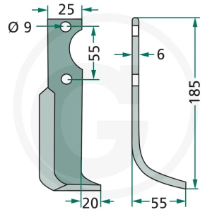 GRANIT Nóż wygięty 180BCS-07R