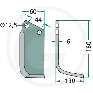 GRANIT Nóż kątowy 180CRR-03R