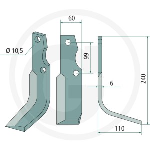 GRANIT Nóż glebogryzarki 180GOL-20R