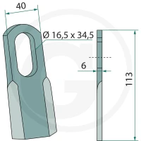 GRANIT Nóż 18063-HYM-11 - 18063-HYM-11 - Sklep rolniczy PoltechParts
