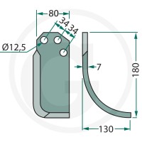 GRANIT Nóż wygięty 180CRR-02R - 180CRR-02R - Sklep rolniczy PoltechParts