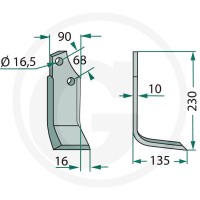 GRANIT Nóż kątowy 180MAS-59L - 180MAS-59L - Sklep rolniczy PoltechParts