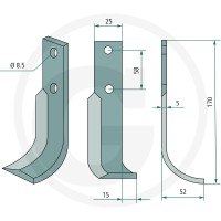GRANIT Nóż glebogryzarki 180NIB-15R - 180NIB-15R - Sklep rolniczy PoltechParts