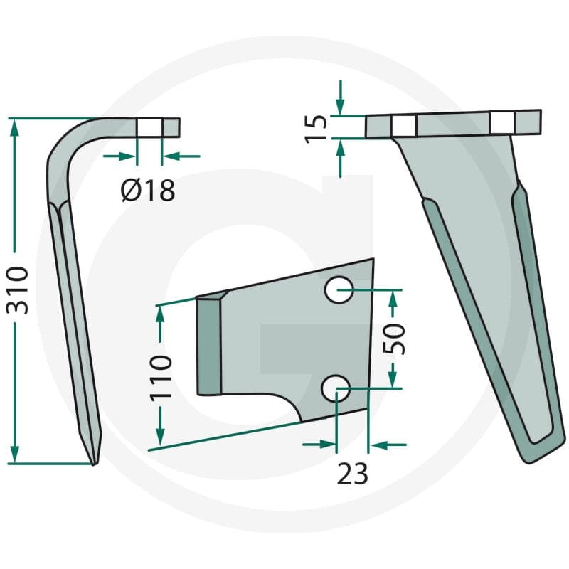 GRANIT Ząb brony aktywnej 180RH-85-R - 180RH-85-R - Sklep rolniczy PoltechParts