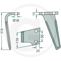 GRANIT Ząb brony aktywnej 180RH-85-R - 180RH-85-R - Sklep rolniczy PoltechParts