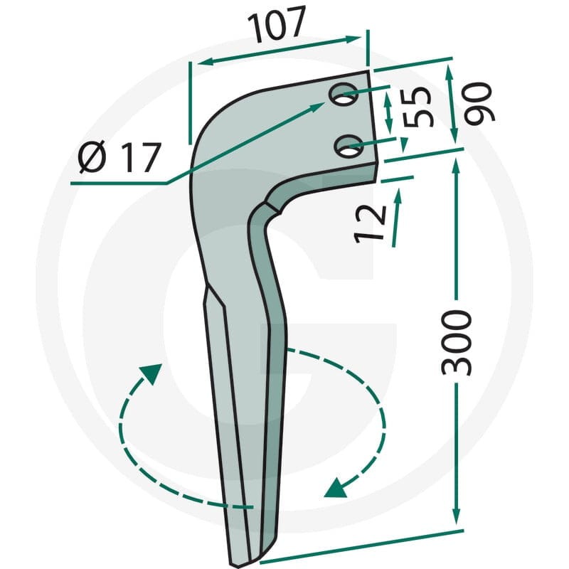 GRANIT Ząb brony aktywnej 180RH-FRN-05L - 180RH-FRN-05L - Sklep rolniczy PoltechParts