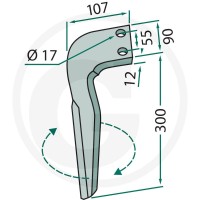 GRANIT Ząb brony aktywnej 180RH-FRN-05L - 180RH-FRN-05L - Sklep rolniczy PoltechParts