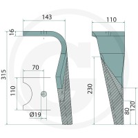 GRANIT Ząb brony aktywnej 1802800077 - 1802800077 - Sklep rolniczy PoltechParts