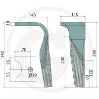 GRANIT Ząb brony aktywnej 1802800080 - 1802800080 - Sklep rolniczy PoltechParts