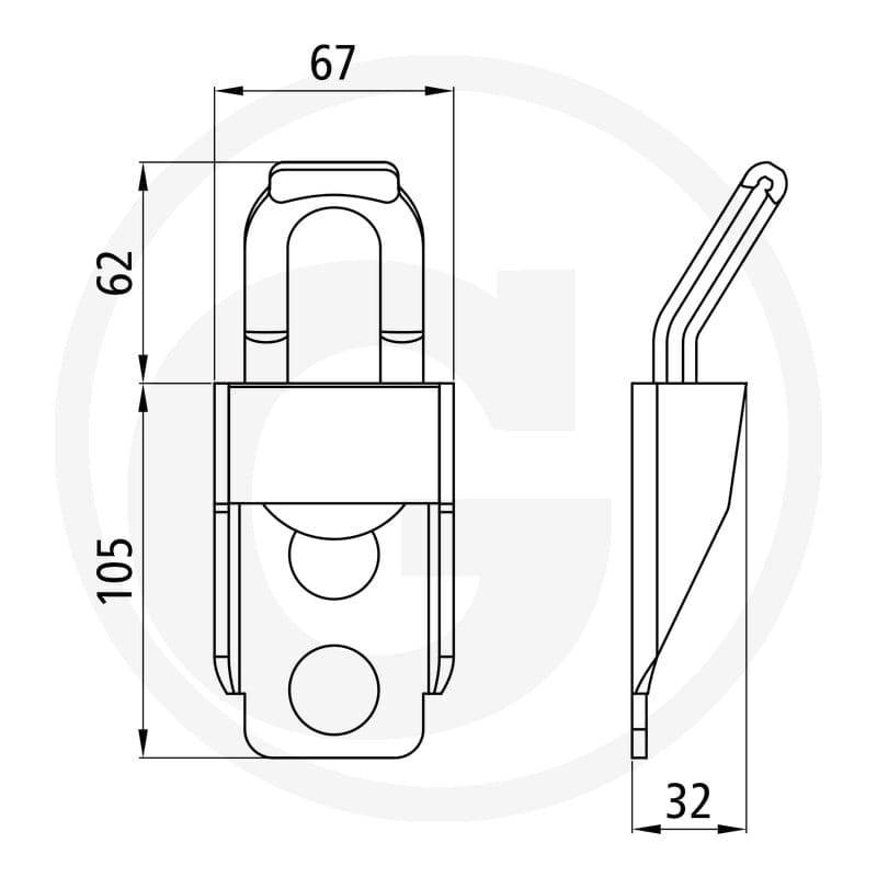GRANIT Ucho mocujące surowe 2500daN w.pętla 11415678 - 11415678 - Sklep rolniczy PoltechParts