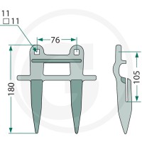 GRANIT Bagnety podwójne 5256762354 - 5256762354 - Sklep rolniczy PoltechParts