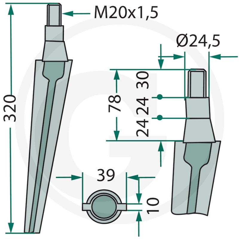 GRANIT Ząb brony aktywnej 180RH50 - 180RH50 - Sklep rolniczy PoltechParts